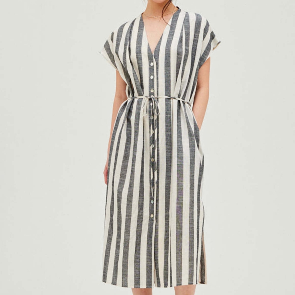 Grande Stripe Midi Dress Sz S
